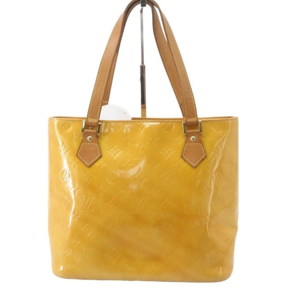 Louis Vuitton Monogram Vernis Yellow Houston Tote COA - Picture 1 of 16